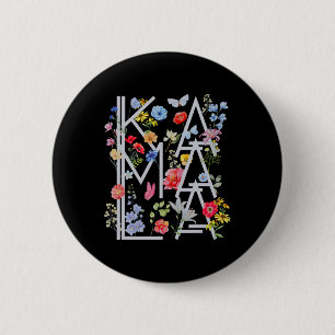 Badge Rond 5 Cm Harris Vintage Floral Feminine First Femme Préside