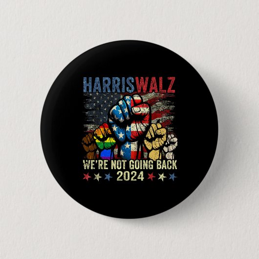 Badge Rond 5 Cm Harris W Pour Président 2024 Nous ne reviendrons p (Devant)