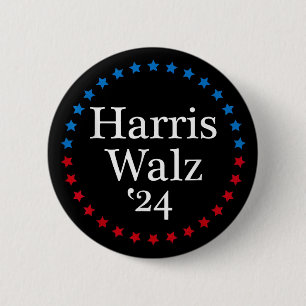 Badge Rond 5 Cm Harris Waltz 2024 Élection Kamala Harris 2024