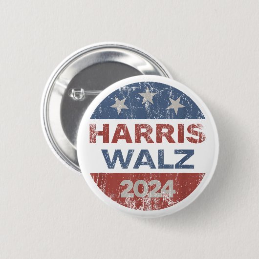 Badge Rond 5 Cm Harris Waltz 2024 USA Harris Walz 2024 (Devant & derrière)