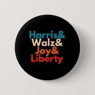Badge Rond 5 Cm Harris Waltz 2024 Vintage Retro Tim Wheimer Kamala