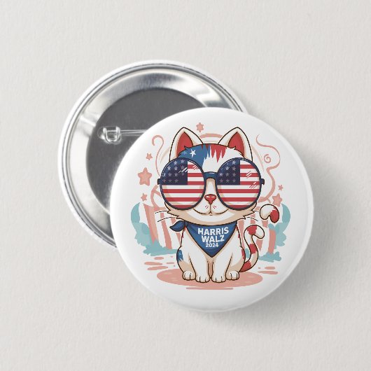 BADGE ROND 5 CM HARRIS WALZ 2024 (Devant & derrière)