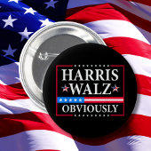 Badge Rond 5 Cm Harris Walz 2024 Évidemment | Tim Walz
