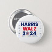 Badge Rond 5 Cm Harris Walz 2024 | Harris Walz (Devant & derrière)