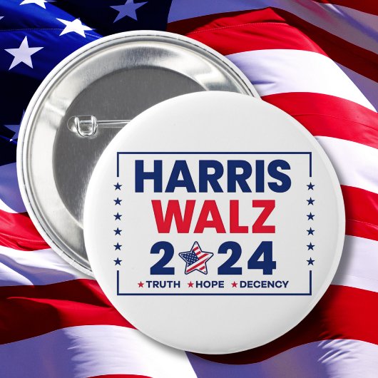 Badge Rond 5 Cm Harris Walz 2024 | Harris Walz