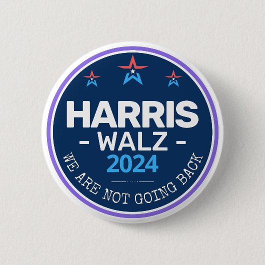 Badge Rond 5 Cm Harris Walz 2024 Nous ne retournons pas (Devant)