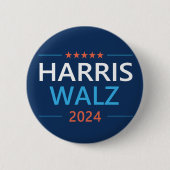 Badge Rond 5 Cm Harris Walz 2024 pour le président (Devant)