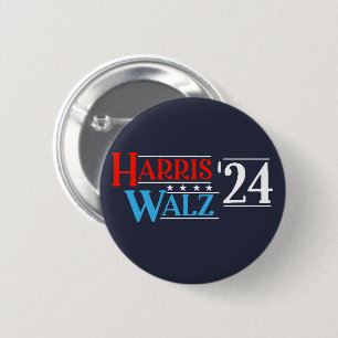 Badge Rond 5 Cm Harris Walz 2024 pour Président