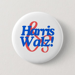 Badge Rond 5 Cm Harris Walz 2024 ticket d'élection présidentielle