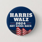 Badge Rond 5 Cm Harris Walz 2024 | Vote démocrate (Devant)