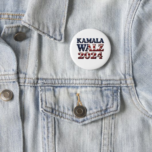 Badge Rond 5 Cm Harris Walz Élection 2024 Kamala Tim Waltz (En situation)