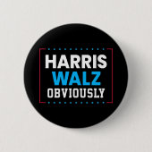 Badge Rond 5 Cm Harris Walz Évidemment (Devant)