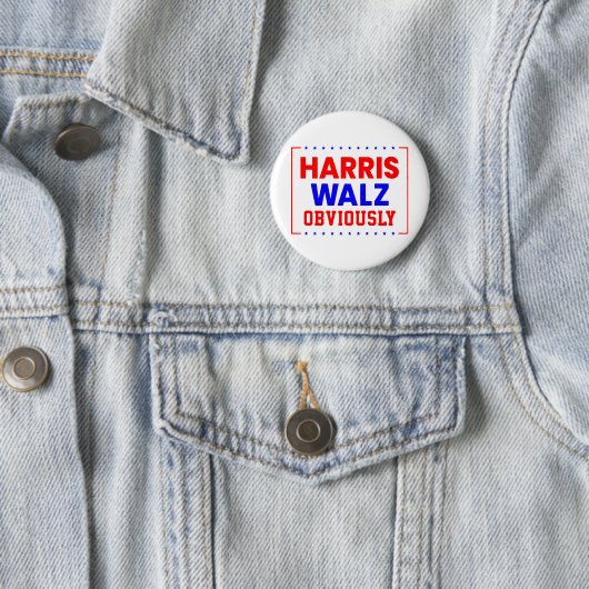 Badge Rond 5 Cm Harris Walz évidemment Kamala Harris pour le prési (En situation)