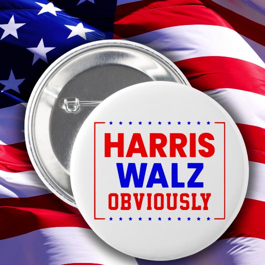 Badge Rond 5 Cm Harris Walz évidemment Kamala Harris pour le prési