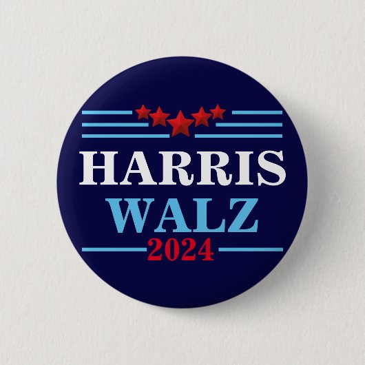 Badge Rond 5 Cm Harris Walz Président 2024 - Tim Walz (Devant)
