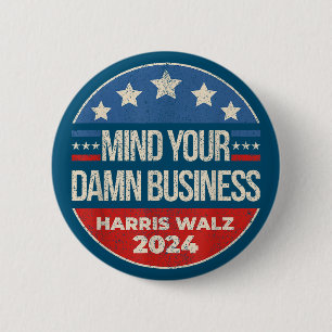 Badge Rond 5 Cm Harris Walz Valse 2024 Occupe-Toi De Tes Affaires