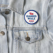 Badge Rond 5 Cm Harris Walz Vote 2024 Democrat Election (En situation)