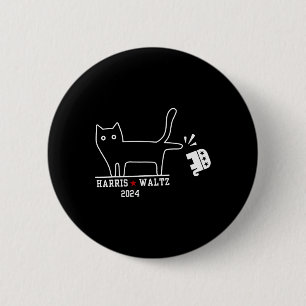 Badge Rond 5 Cm Harris Wheimer 2024 Funny Cat Election Kamala Harr
