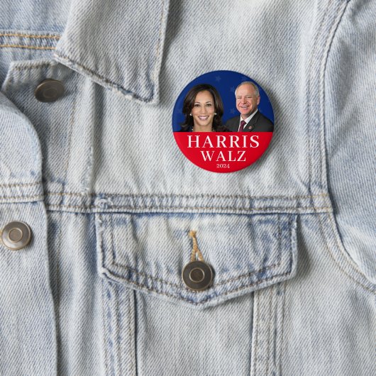 Badge Rond 5 Cm Harris Wlaz 2024 Kamala Harris Tim Walz (En situation)
