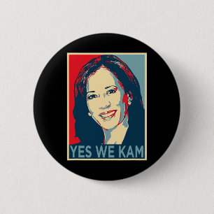 Badge Rond 5 Cm Harris Yes We Kam Campagne politique électorale 20