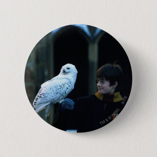 Badge Rond 5 Cm Harry et Hedwig 2 (Devant)