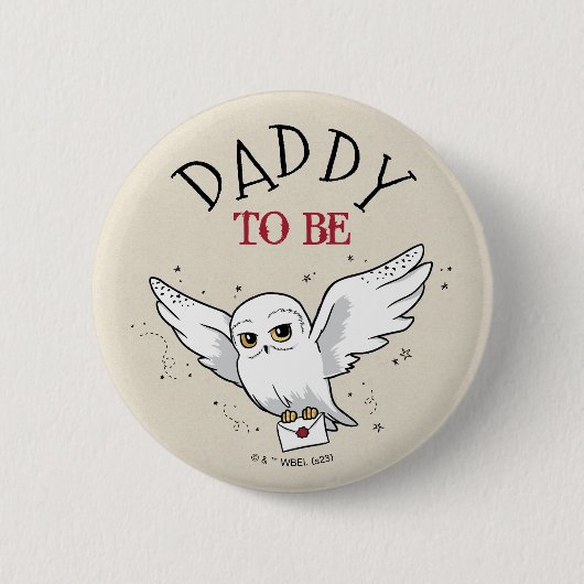 Badge Rond 5 Cm Harry Potter | Baby shower Hedwig | Papa à être (Devant)