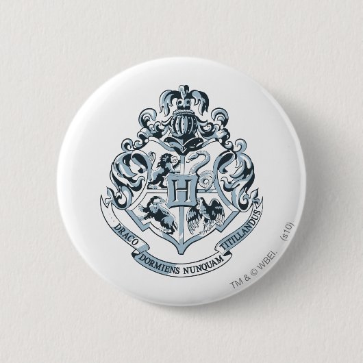 Badge Rond 5 Cm Harry Potter | Blason de Poudlard - Bleu (Devant)