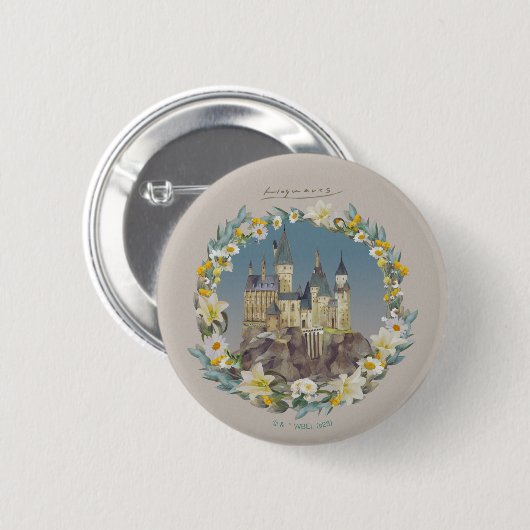 BADGE ROND 5 CM HARRY POTTER™ | CHÂTEAU HOGWARTS™ (Devant & derrière)