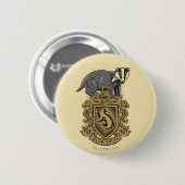Badge Rond 5 Cm Harry Potter | Cimier de Hufflepuff avec Badger (Devant & derrière)