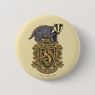 Badge Rond 5 Cm Harry Potter   Cimier de Hufflepuff avec Badger