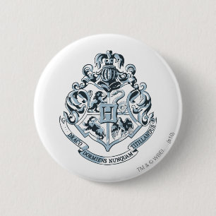 Badge Rond 5 Cm Harry Potter   Cimier de Poudlard - Bleu