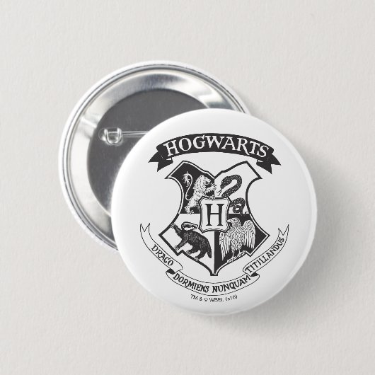 Badge Rond 5 Cm Harry Potter | Cimier de Poudlard rétro (Devant & derrière)