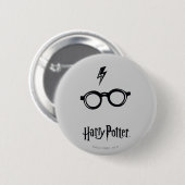 Badge Rond 5 Cm Harry Potter | Éclair de voiture et lunettes (Devant & derrière)