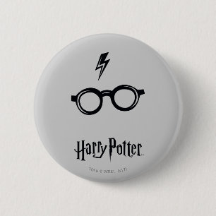 Badge Rond 5 Cm Harry Potter   Éclair de voiture et lunettes