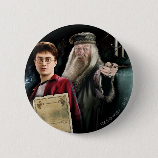 Badge Rond 5 Cm Harry Potter et Dumbledore (Devant)