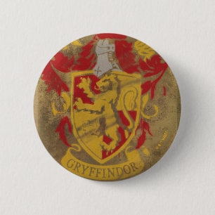 Badge Rond 5 Cm Harry Potter   Gryffindor - Blason de Maison Rétro