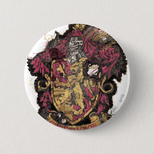Badge Rond 5 Cm Harry Potter | Gryffindor Crest - Destroyed (Devant)