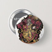 Badge Rond 5 Cm Harry Potter | Gryffindor Crest - Destroyed (Devant & derrière)