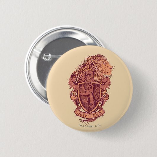 Badge Rond 5 Cm Harry Potter | Gryffindor Lion Crest (Devant & derrière)