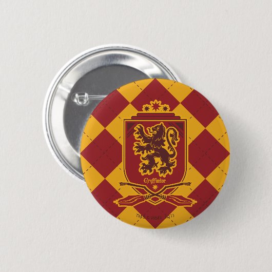 Badge Rond 5 Cm Harry Potter | Gryffindor QUIDDITCH™ Crest (Devant & derrière)