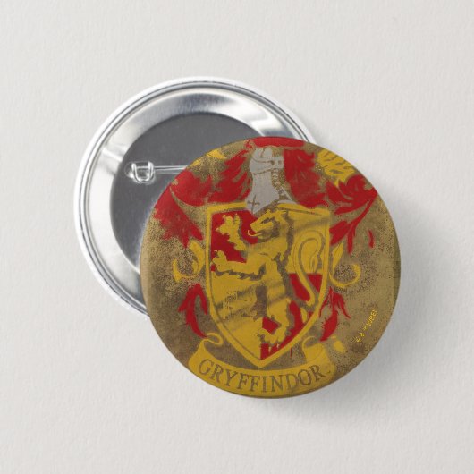 Badge Rond 5 Cm Harry Potter | Gryffindor - Retro House Crest (Devant & derrière)