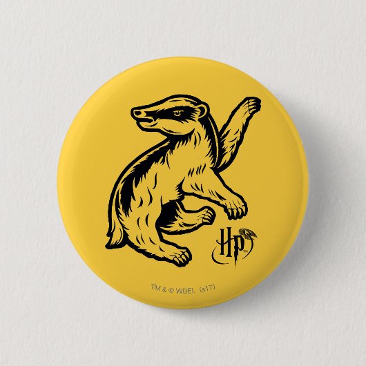 Badge Rond 5 Cm Harry Potter | Icône Badger Hufflepuff (Devant)