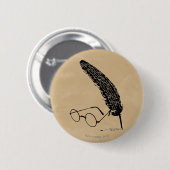 Badge Rond 5 Cm Harry Potter | Lunettes et plume (Devant & derrière)