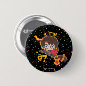 Badge Rond 5 Cm Harry Potter Quidditch chercheur de dessin animé (Devant & derrière)