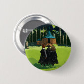 Badge Rond 5 Cm HARRY POTTER™, Ron, & Hermione à Hagrid's Hut (Devant & derrière)