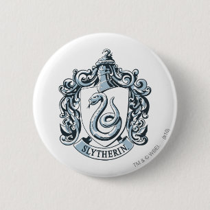 Badge Rond 5 Cm Harry Potter   Slytherin Crest - Bleu glacé