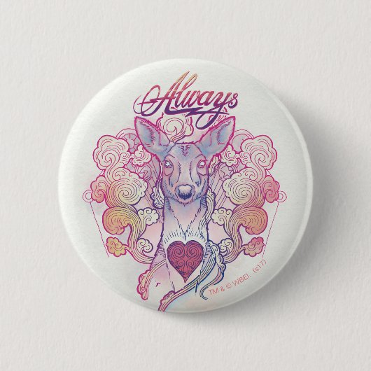 Badge Rond 5 Cm Harry Potter Spell | "Toujours" Doe Patronus (Devant)