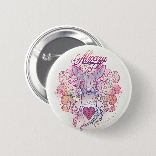 Badge Rond 5 Cm Harry Potter Spell | "Toujours" Doe Patronus (Devant & derrière)