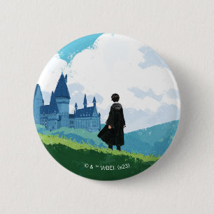Badge Rond 5 Cm HARRY POTTER™ Surplombant le château HOGWARTS™