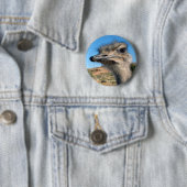 Badge Rond 5 Cm Harry the Happy Ostrich (En situation)
